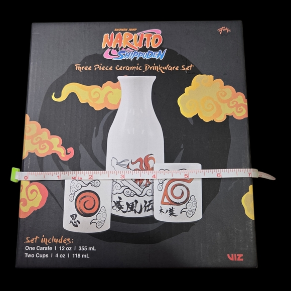 Naruto Collector's Edition White Ceramic Sake Set with Red and Black Design NWT - Picture 5 of 5